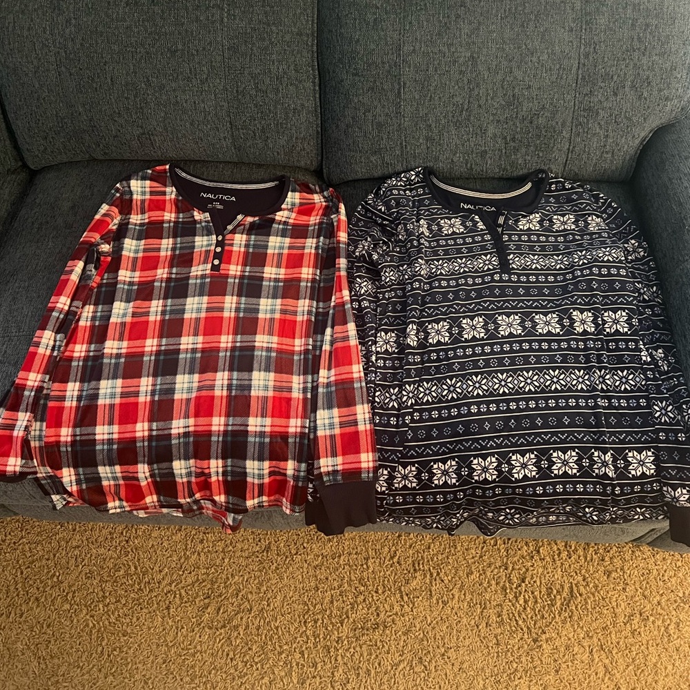 New Women’s Nautica Small Pajama Tops Red And Blue